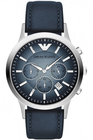 Buy Emporio Armani Men’s Quartz Leather Strap Blue Dial 43mm Watch - AR2473 in Pakistan