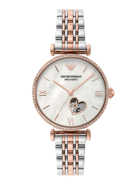 Buy Emporio Armani Women's Automatic Two-tone Stainless Steel Mother of pearl Dial 34mm Watch AR60049 in Pakistan