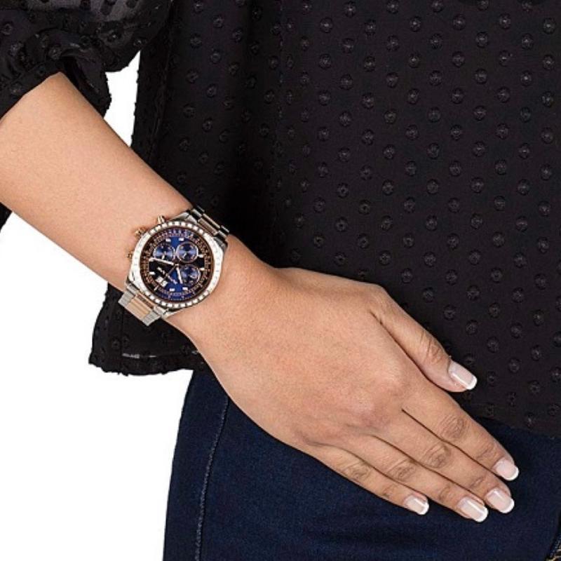Buy Michael Kors Womens Quartz Two-tone Stainless Steel Navy Blue Dial 40mm Watch - Mk6205 in Pakistan