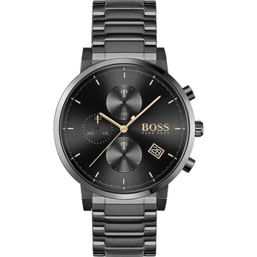 Buy Hugo Boss Mens Chronograph Quartz Integrity Stainless Steel Black Dial 43mm Watch - 1513780 in Pakistan