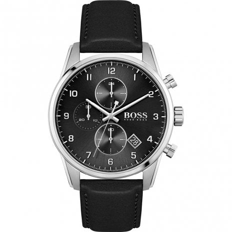Buy Hugo Boss Quartz Black Leather Strap Black Dial 44mm Watch for Men - 1513782 in Pakistan