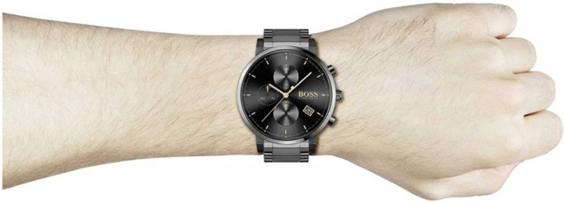 Buy Hugo Boss Mens Chronograph Quartz Integrity Stainless Steel Black Dial 43mm Watch - 1513780 in Pakistan