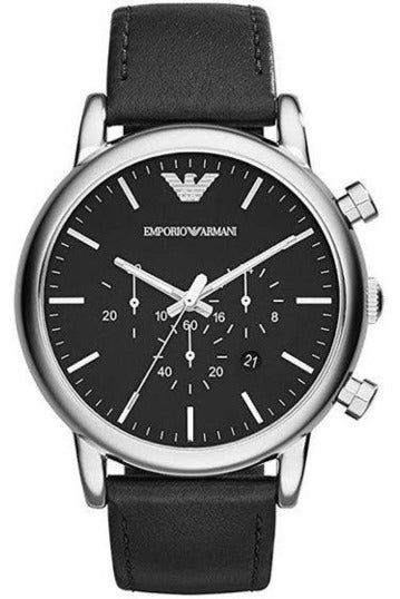 Buy Emporio Armani Men's Quartz Leather Strap Black Dial 46mm Watch AR1828 in Pakistan