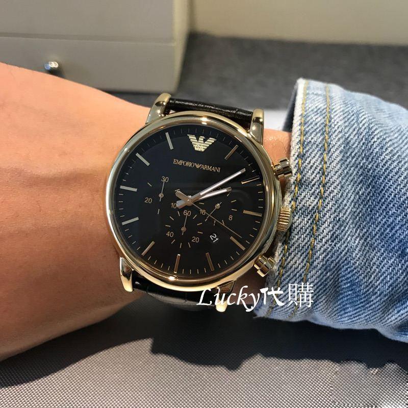 Buy Emporio Armani Chronograph Men’s Quartz Leather Strap Black Dial 46mm Watch - AR1917 in Pakistan