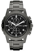 Buy Fossil Men's Chronograph Quartz Grey Stainless Steel Black Dial 45mm Watch FS4721 in Pakistan