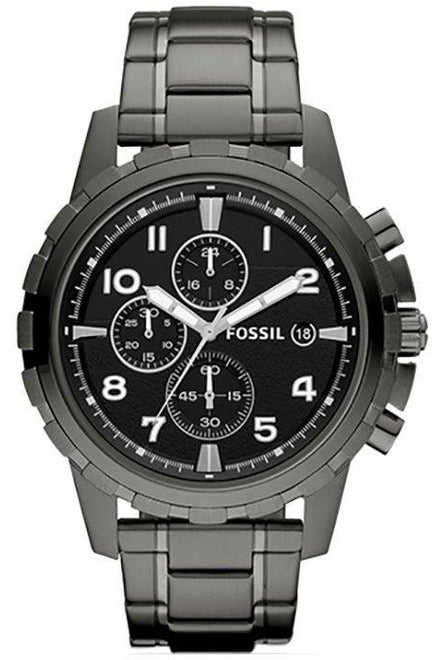 Buy Fossil Men's Chronograph Quartz Grey Stainless Steel Black Dial 45mm Watch FS4721 in Pakistan