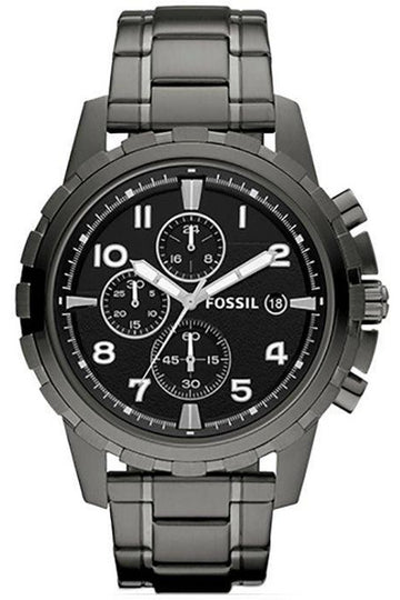 Buy Fossil Men's Chronograph Quartz Grey Stainless Steel Black Dial 45mm Watch FS4721 in Pakistan