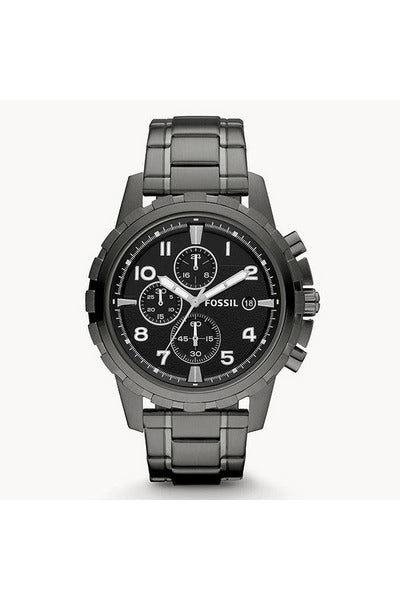 Buy Fossil Men's Chronograph Quartz Grey Stainless Steel Black Dial 45mm Watch FS4721 in Pakistan