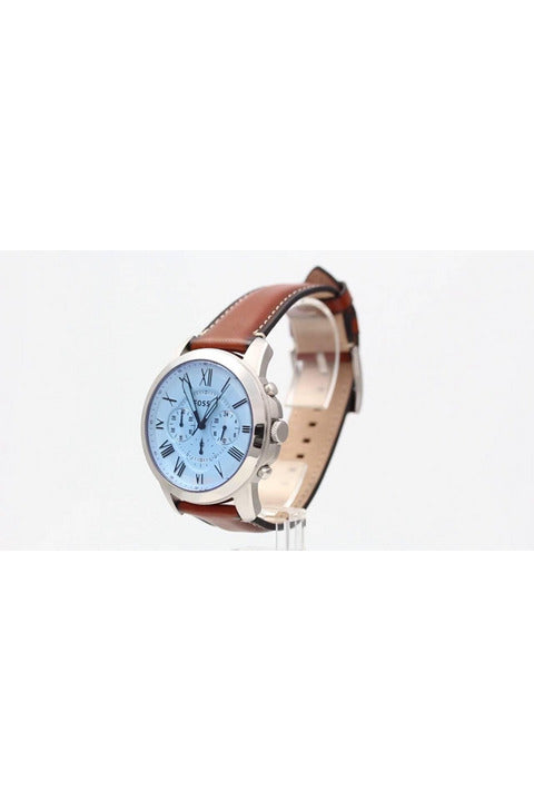 Buy Fossil Men's Chronograph Quartz Leather Strap Silver Dial 44mm Watch FS5184 in Pakistan