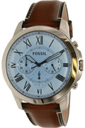 Buy Fossil Men's Chronograph Quartz Leather Strap Silver Dial 44mm Watch FS5184 in Pakistan