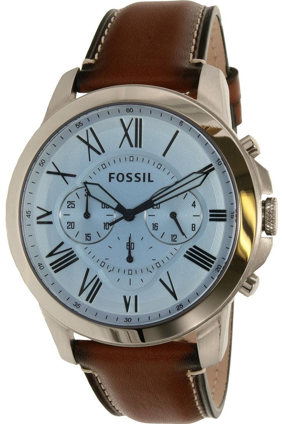 Buy Fossil Men's Chronograph Quartz Leather Strap Silver Dial 44mm Watch FS5184 in Pakistan