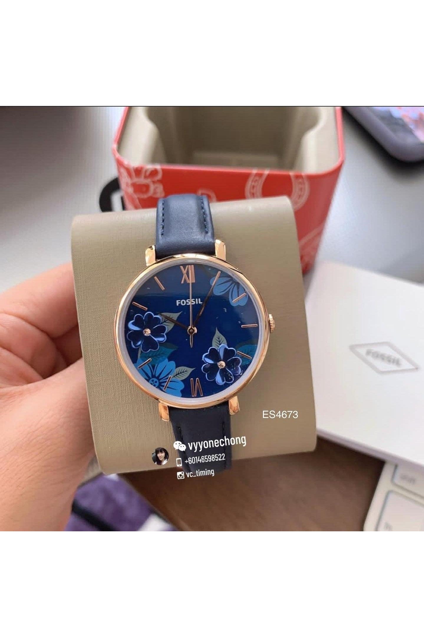 Buy Fossil Women's Quartz Blue Leather Strap Blue Dial 36mm Watch ES4673 in Pakistan