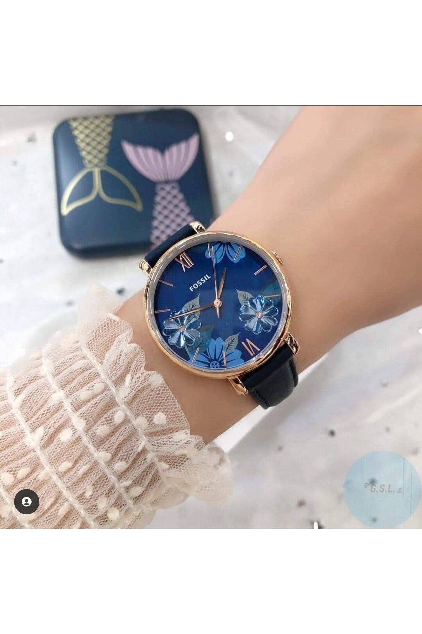 Buy Fossil Women's Quartz Blue Leather Strap Blue Dial 36mm Watch ES4673 in Pakistan