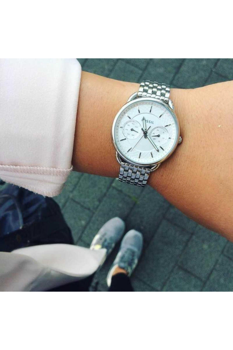 Buy Fossil Women's Quartz Silver Stainless Steel White Dial 34mm Watch ES3712 in Pakistan