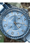 Buy Fossil Women's Quartz Blue Stainless Steel Blue Dial 38mm Watch ES4294 in Pakistan