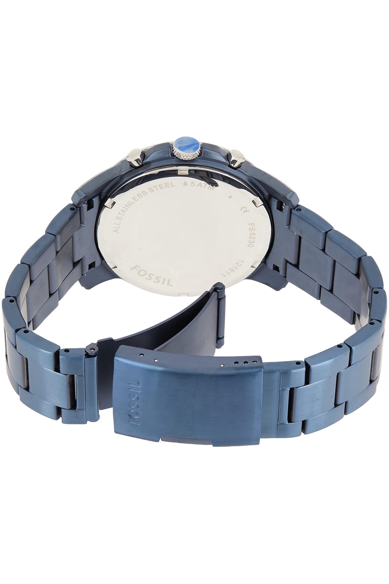Buy Fossil Men's Chronograph Quartz Blue Stainless Steel Blue Dial 44mm Watch FS5230 in Pakistan