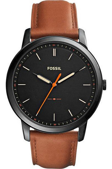 Buy Men's Quartz Brown Leather Strap Black Dial 44Mm Watch in Pakistan
