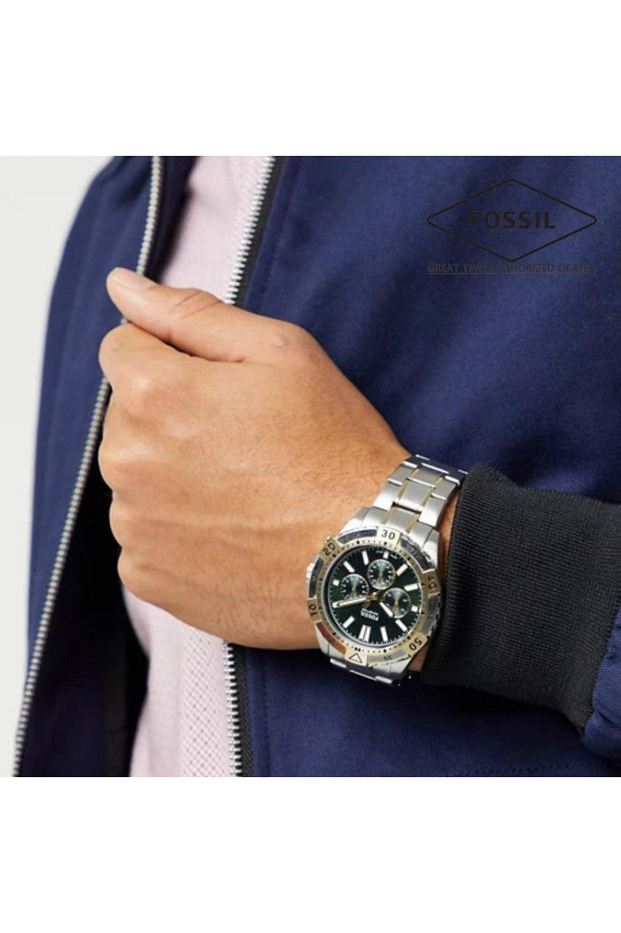 Buy Fossil Men's Chronograph Quartz Two-tone Stainless Steel Green Dial 44mm Watch FS5622 in Pakistan