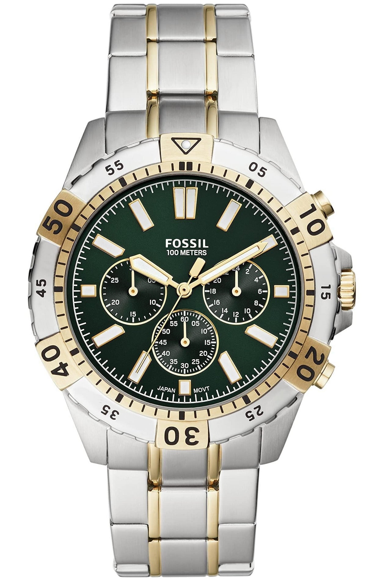 Buy Fossil Men's Chronograph Quartz Two-tone Stainless Steel Green Dial 44mm Watch FS5622 in Pakistan