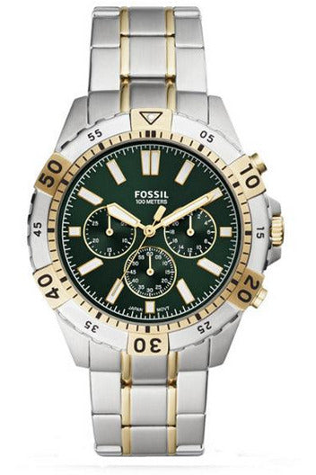 Buy Fossil Men's Chronograph Quartz Two-tone Stainless Steel Green Dial 44mm Watch FS5622 in Pakistan