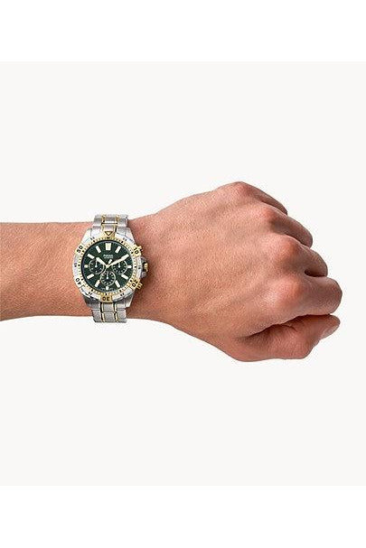 Buy Fossil Men's Chronograph Quartz Two-tone Stainless Steel Green Dial 44mm Watch FS5622 in Pakistan