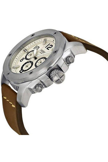 Buy Fossil Men's Quartz Brown Leather Strap White Dial 45mm Watch FS4929 in Pakistan