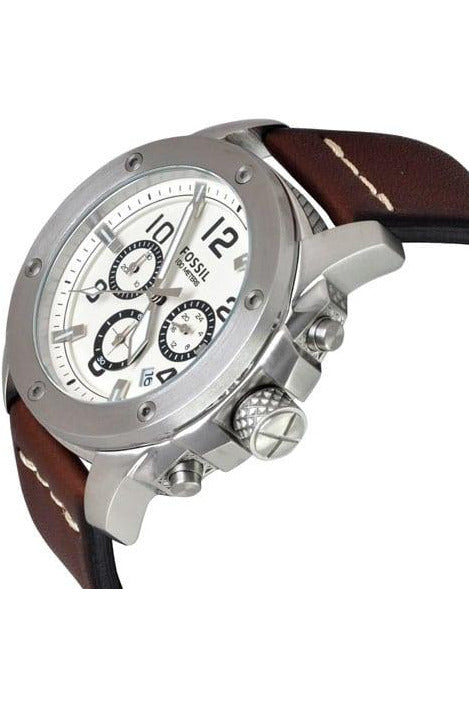 Buy Fossil Men's Quartz Brown Leather Strap White Dial 45mm Watch FS4929 in Pakistan