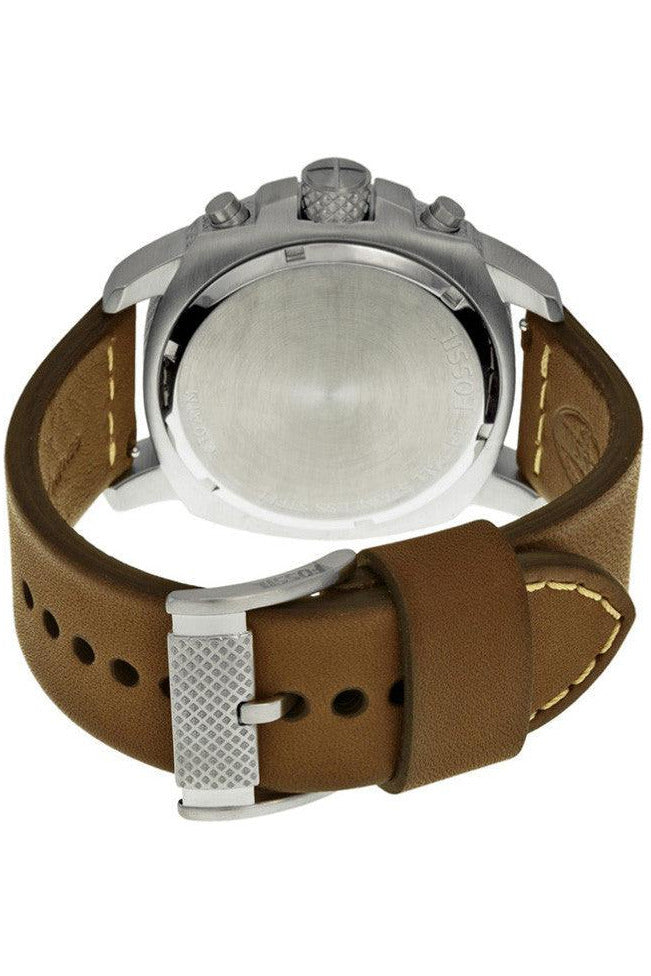 Buy Fossil Men's Quartz Brown Leather Strap White Dial 45mm Watch FS4929 in Pakistan