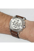 Buy Fossil Men's Quartz Brown Leather Strap White Dial 45mm Watch FS4929 in Pakistan