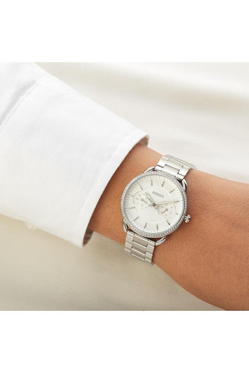 Buy Fossil Women's Quartz Silver Stainless Steel Silver Dial 35mm Watch ES4262 in Pakistan