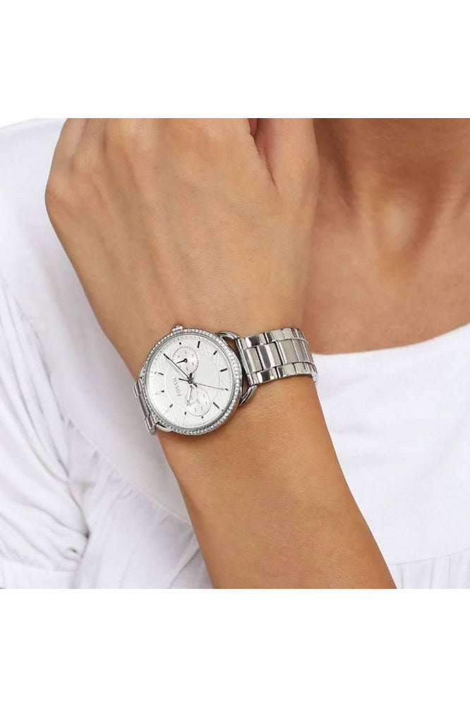 Buy Fossil Women's Quartz Silver Stainless Steel Silver Dial 35mm Watch ES4262 in Pakistan