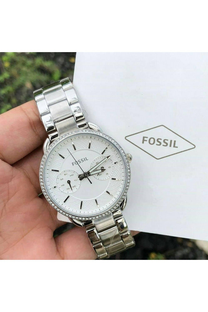 Buy Fossil Women's Quartz Silver Stainless Steel Silver Dial 35mm Watch ES4262 in Pakistan
