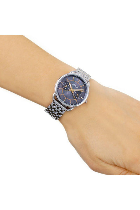 Buy Fossil Women's Quartz Silver Stainless Steel Black Mother of Pearl Dial 35mm Watch ES3911 in Pakistan