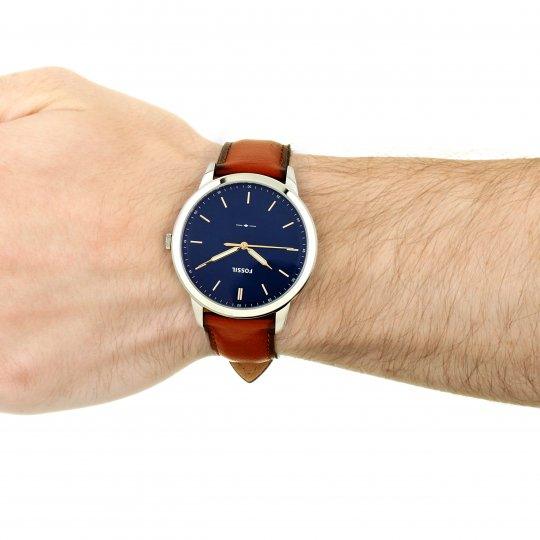 Buy Men's Quartz The Minimalist Brown Leather Strap Blue Dial 44Mm Watch in Pakistan