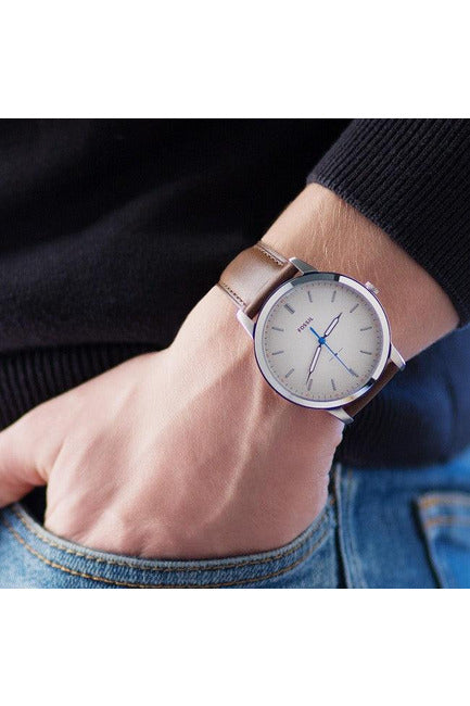 Buy Fossil Men's Quartz Brown Leather Strap Off White Dial 44mm Watch FS5306 in Pakistan
