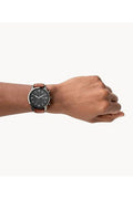 Buy Fossil Men's Chronograph Quartz Leather Strap Grey Dial 44mm Watch FS5522 in Pakistan