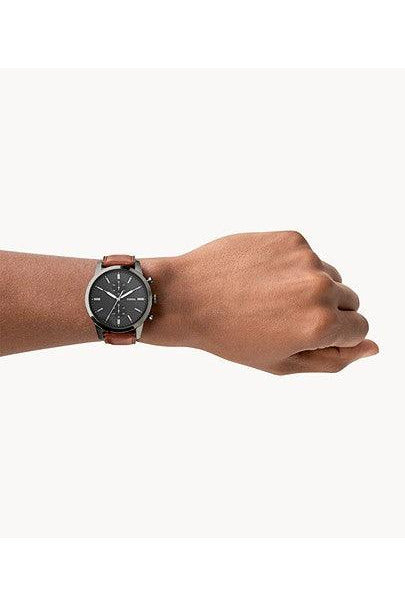 Buy Fossil Men's Chronograph Quartz Leather Strap Grey Dial 44mm Watch FS5522 in Pakistan