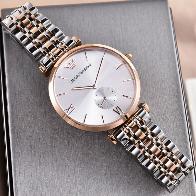 Buy Emporio Armani Men’s Quartz Two Tone Stainless Steel Silver Dial 40mm Watch - AR1677 in Pakistan