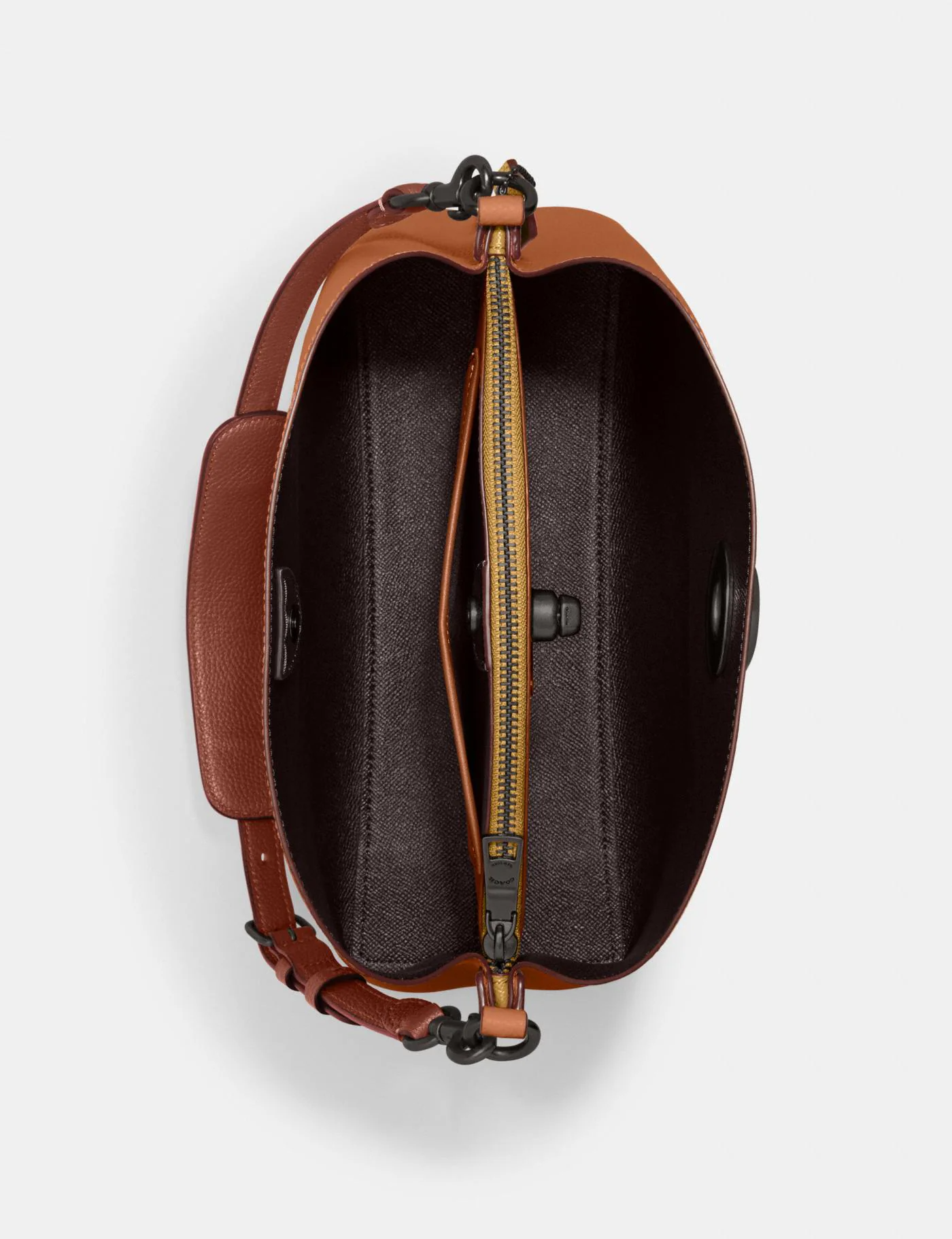 Buy Coach Willow Shoulder Bag Medium - Gold / Orange in Pakistan
