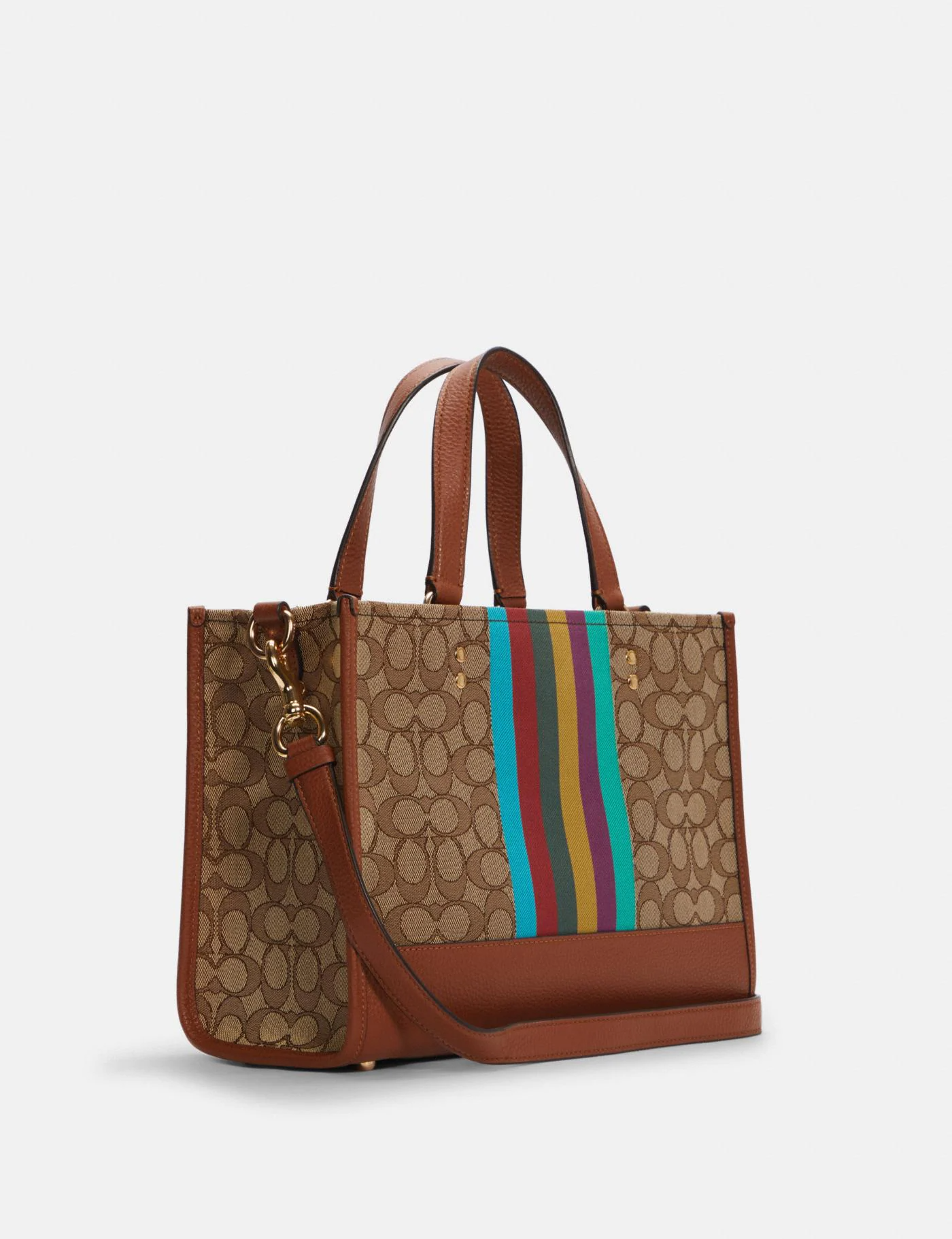 Buy Coach Dempsey Carryall In Signature Jacquard With Stripe And Coach Patch Bag Large - Khaki in Pakistan