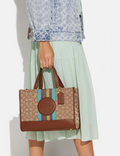 Buy Coach Dempsey Carryall In Signature Jacquard With Stripe And Coach Patch Bag Large - Khaki in Pakistan