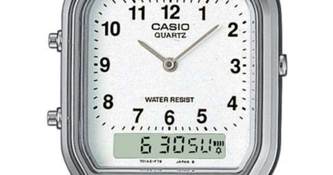 Buy Casio Analog Digital Stainless Steel White Dial Watch for Men - AQ-230A-7B in Pakistan