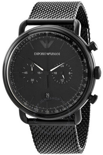 Buy Emporio Armani Men's Chronograph Quartz Stainless Steel Black Dial 43mm Watch AR11264 in Pakistan
