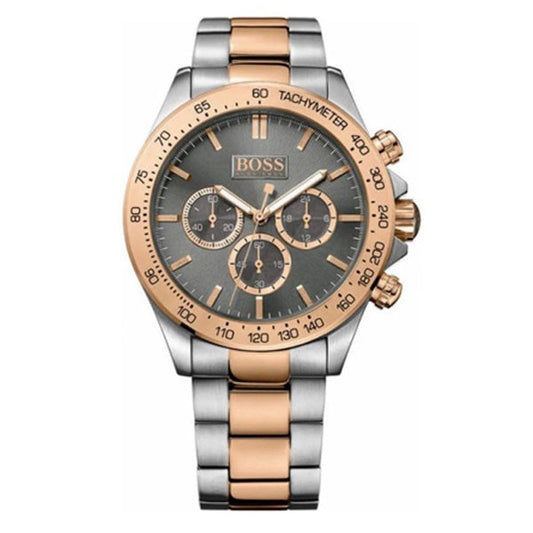 Buy Hugo Boss Mens Ikon Two-tone Rose Gold Silver Strap Grey Dial Watch - 1513339 in Pakistan