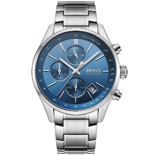 Buy Hugo Boss Mens Chronograph Quartz Stainless Steel Blue Dial 44mm Watch - 1513478 in Pakistan