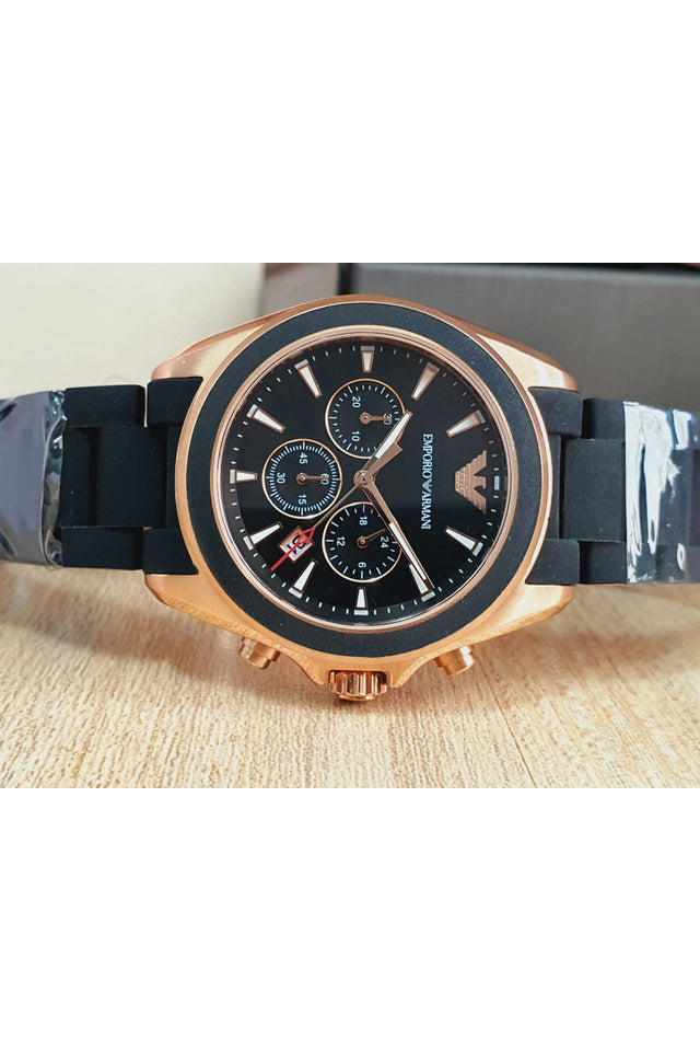 Buy Emporio Armani Men’s Analogue Quartz Silicone & Stainless Steel Black Dial 44mm Watch AR6066 in Pakistan