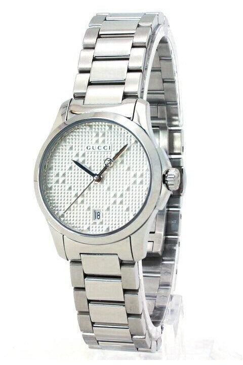 Buy Gucci Women's Swiss Made Quartz Stainless Steel Silver Dial 27mm Watch YA126551 in Pakistan