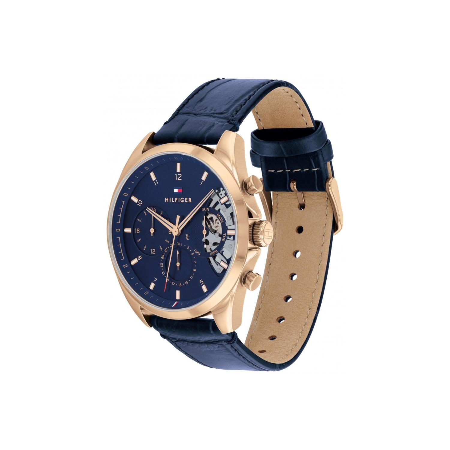 Buy Tommy Hilfiger Mens Quartz Leather Strap Blue Dial 44mm Watch - 1710451 in Pakistan