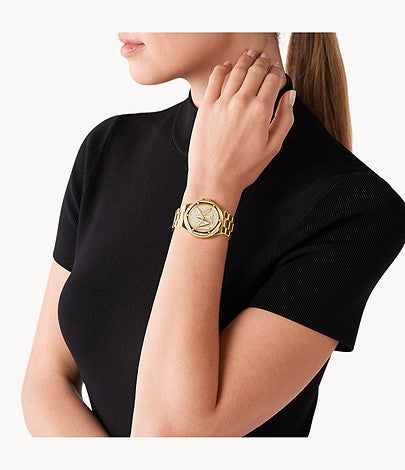 Buy Michael Kors Womens Quartz Stainless Steel Gold Dial 37mm Watch - Mk7229 in Pakistan