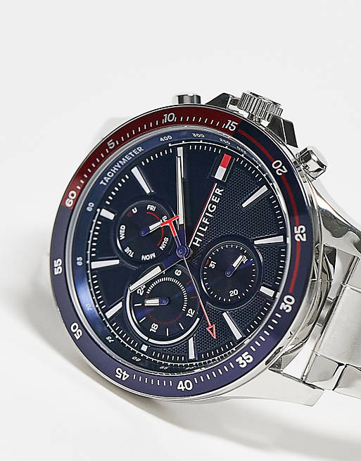 Buy Tommy Hilfiger Mens Quartz Stainless Steel Blue Dial 46mm Watch - 1791718 in Pakistan